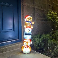 Coupon ๐ฅ Lumineo Owl Penguin And Bear Stacked LED Lit ๐ Christmas Acrylic ๐งจ