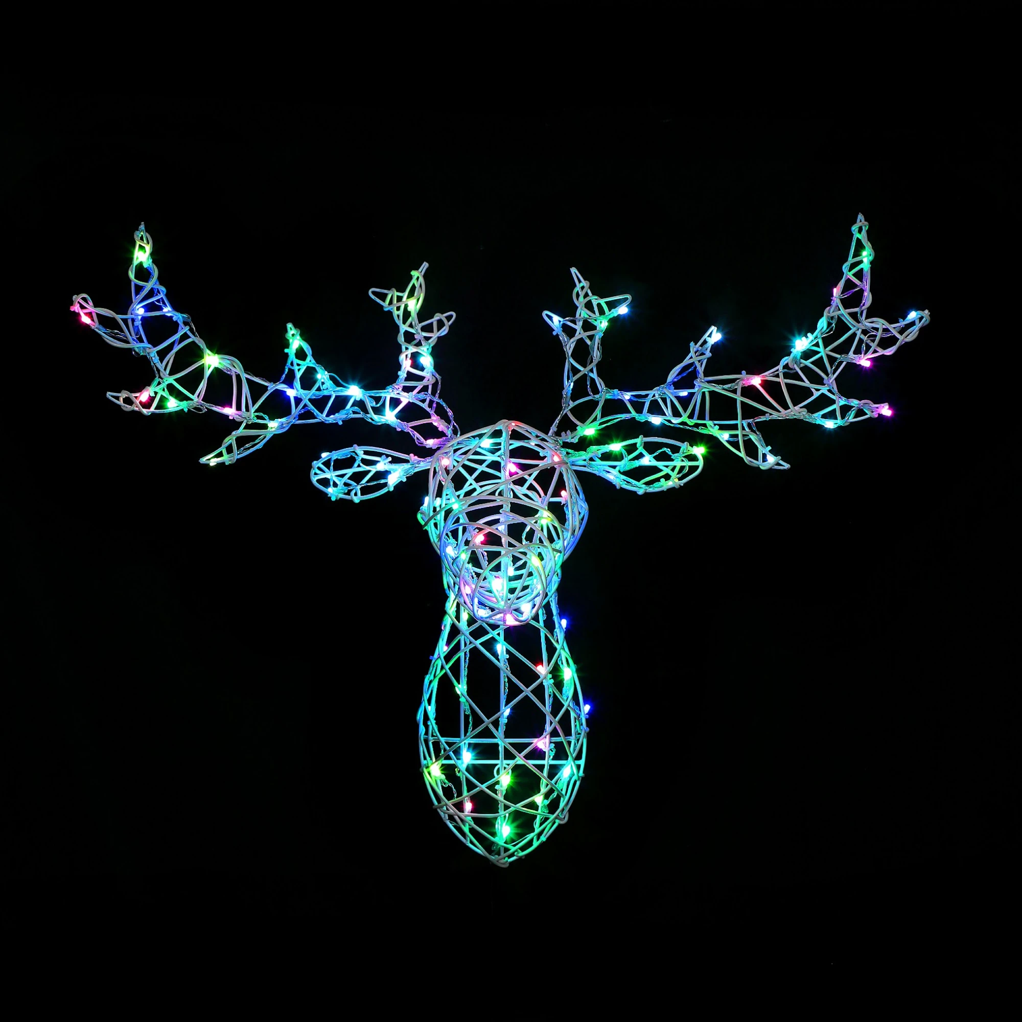 Budget ???? Noma White Wicker Stags Head Colour Changeable With Remote Control ???? 1 Budget ???? Noma White Wicker Stags Head Colour Changeable With Remote Control ????