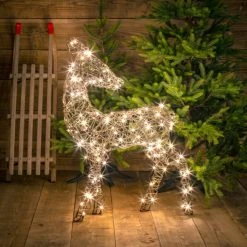 Budget ⌛ Noma 1m Brown Wicker Richmond Deer With Warm White Leds 🎁