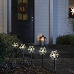 Best deal ๐ Konstsmide Set Of 5 Warm White Snowflake Stake Pathway Lights ๐ฏ