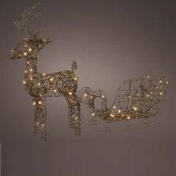 Best reviews of ✨ Kaemingk Light Up Wicker Frame 🔔 Christmas Reindeer With Sleigh 🌟