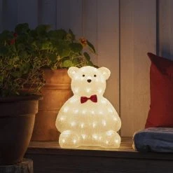 Flash Sale 💯 Konstsmide Acrylic LED Lit 🎅 Christmas Teddy Bear 🥰