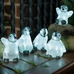 Discount 🌟 Konstsmide Set Of 5 LED Lit Acrylic Penguins 👏