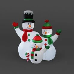 Discount ✨ Snowtime 1.5m Inflatable Snowman Family ❄ Christmas Inflatable 😀