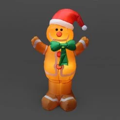 Budget 💯 Snowtime 2.4m Giant LED Lit Gingerbread ❄ Christmas Inflatable 🤩
