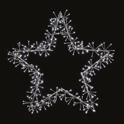 Cheap 👏 Premier 90cm Silver Star 🎄 Christmas Cluster With White LEDs ✔️
