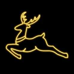 Wholesale 👍 Festive Decorations 1.2m Leaping Reindeer Warm White LED Commercial Motif XP Connectable Range 🔔 -UK Christmas World Sales Store Lamppostorwallmountedmotif.SC 800509.ReindeerJumping.1.2mx90cm.230v.SKU 63003