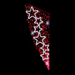 Budget 🎁 Blachere 3m Red Star Cascade Commercial 🔔 Christmas Lamp Post Silhouette (Refurbished) 🎁