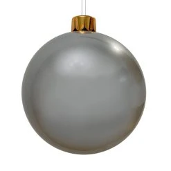 Coupon 😀 UK 🎅 Christmas World 40cm Giant Silver Inflatable 🎅 Christmas Tree Bauble With Hanger 🥰