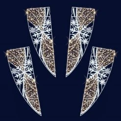 Budget 🤩 Blachere Set Of 4 ~ 3m Snowflake & Patterns Commercial 🔔 Christmas Lamp Post Silhouette Motifs (Refurbished) 🤩